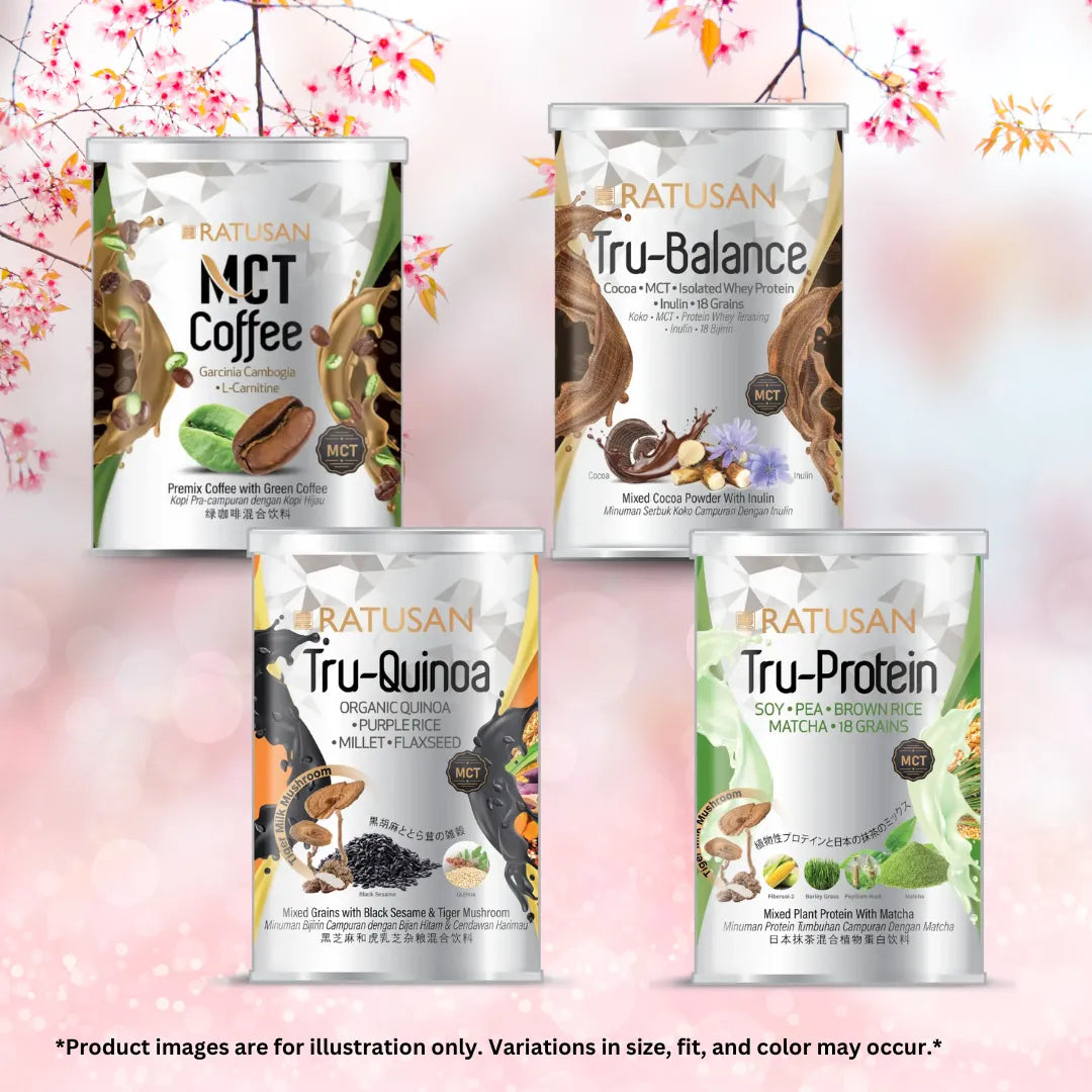 Ratusan MCTs Starter Pack - Coffee, Tru-Balance, Tru-Quinoa & Tru-Protein