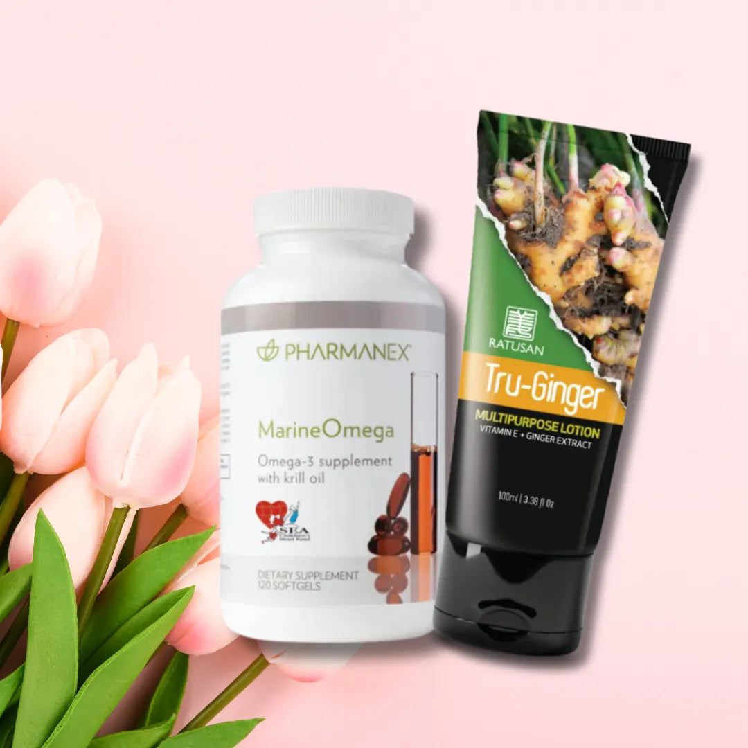 Menstrual Cramp Reliever Set 1 - Singapore NuSkin Pharmanex Marine Omega & Singapore Ratusan Tru-Ginger